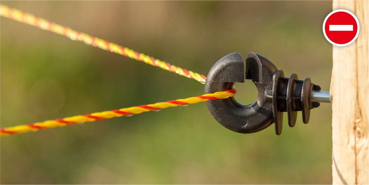 Не използвайте пръстеновидни изолатори за ъгли!