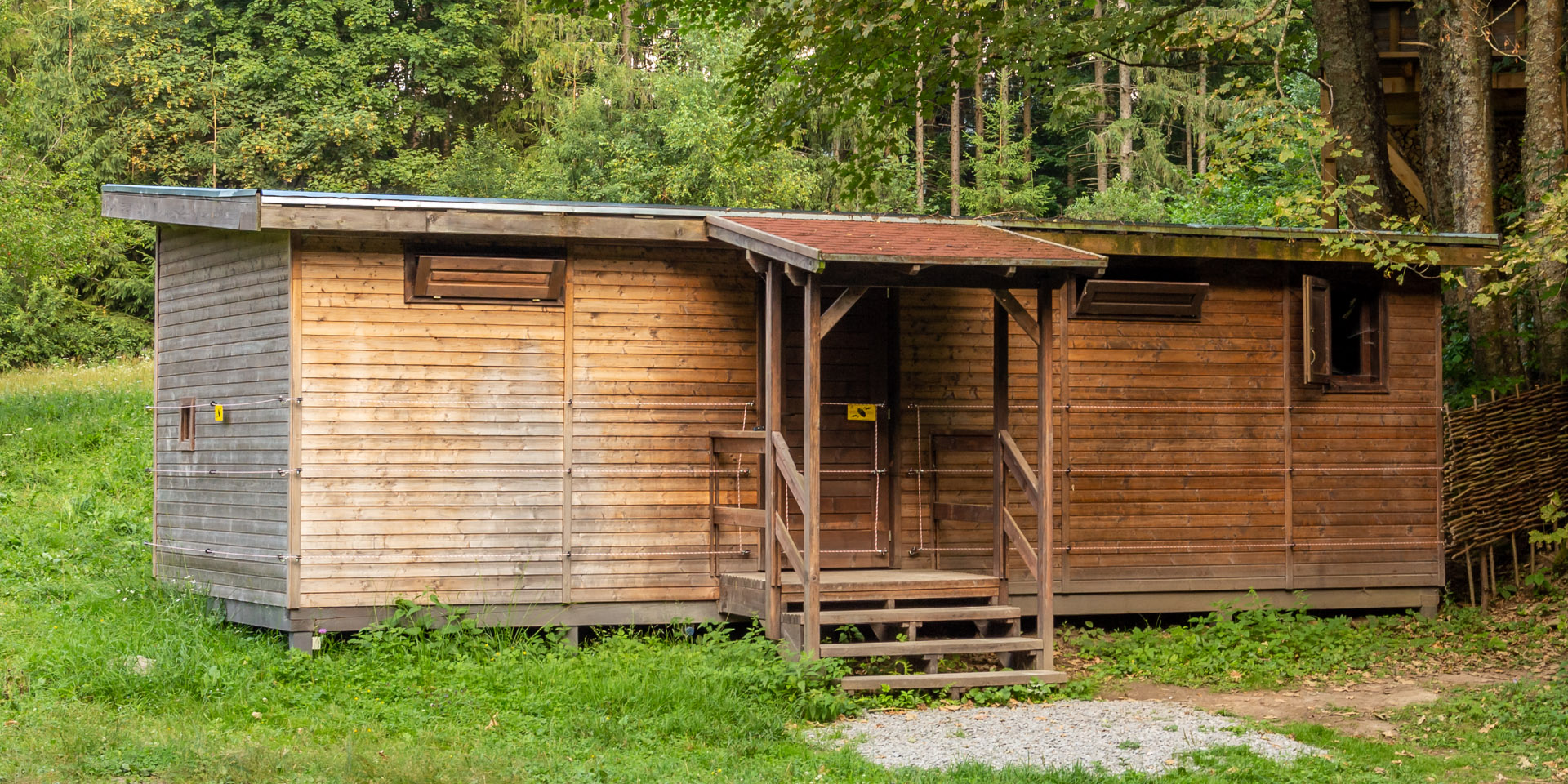 Сграда, защитена с система за електрическа ограда