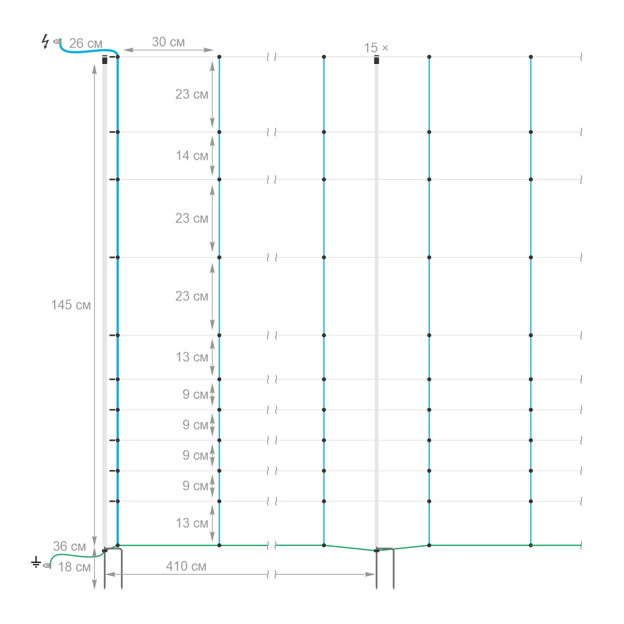 Мрежа за електропастир, TitanNet, 50 м × 145 см