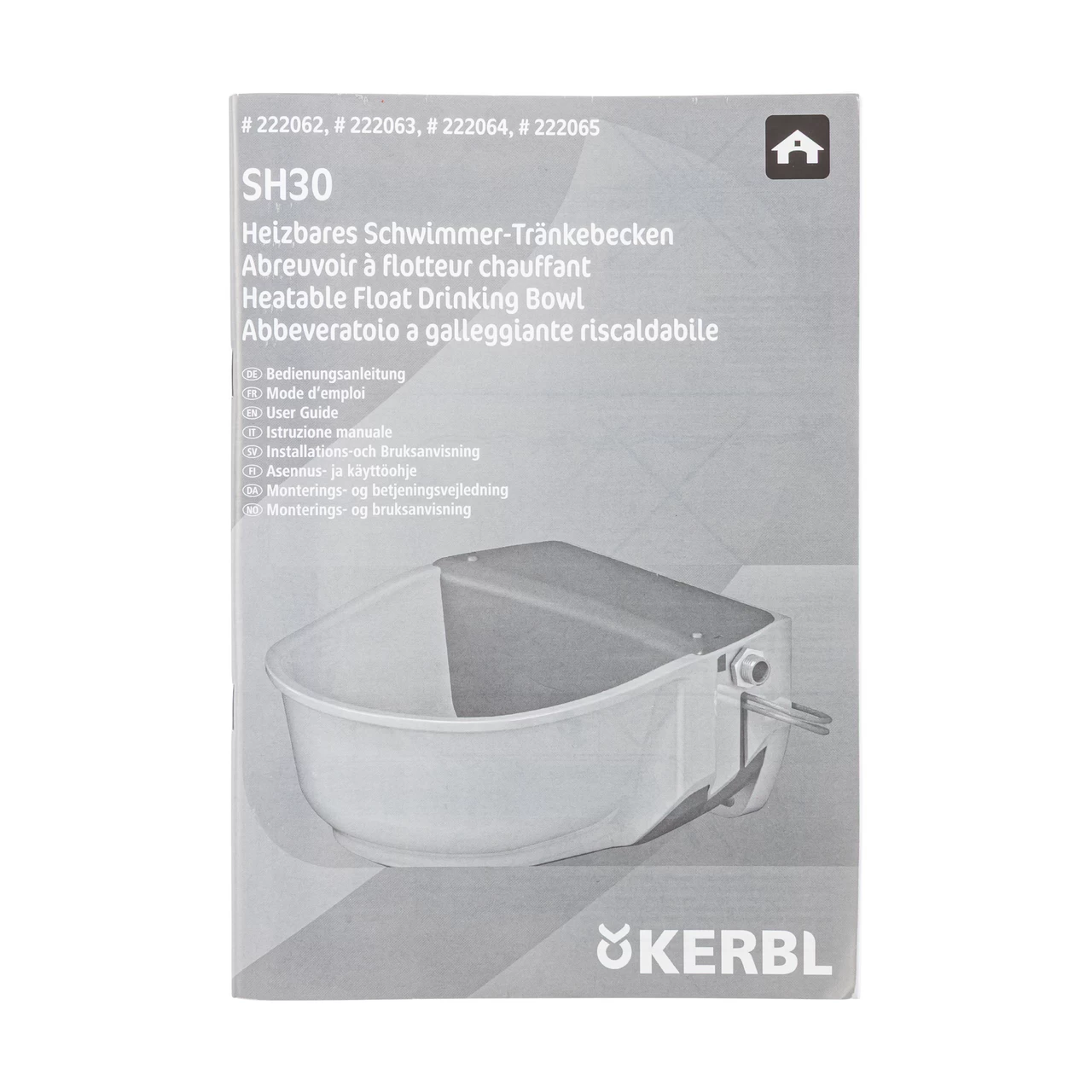 Поилка със защита срещу замръзване, с поплавък и нагревателен кабел, 5 литра