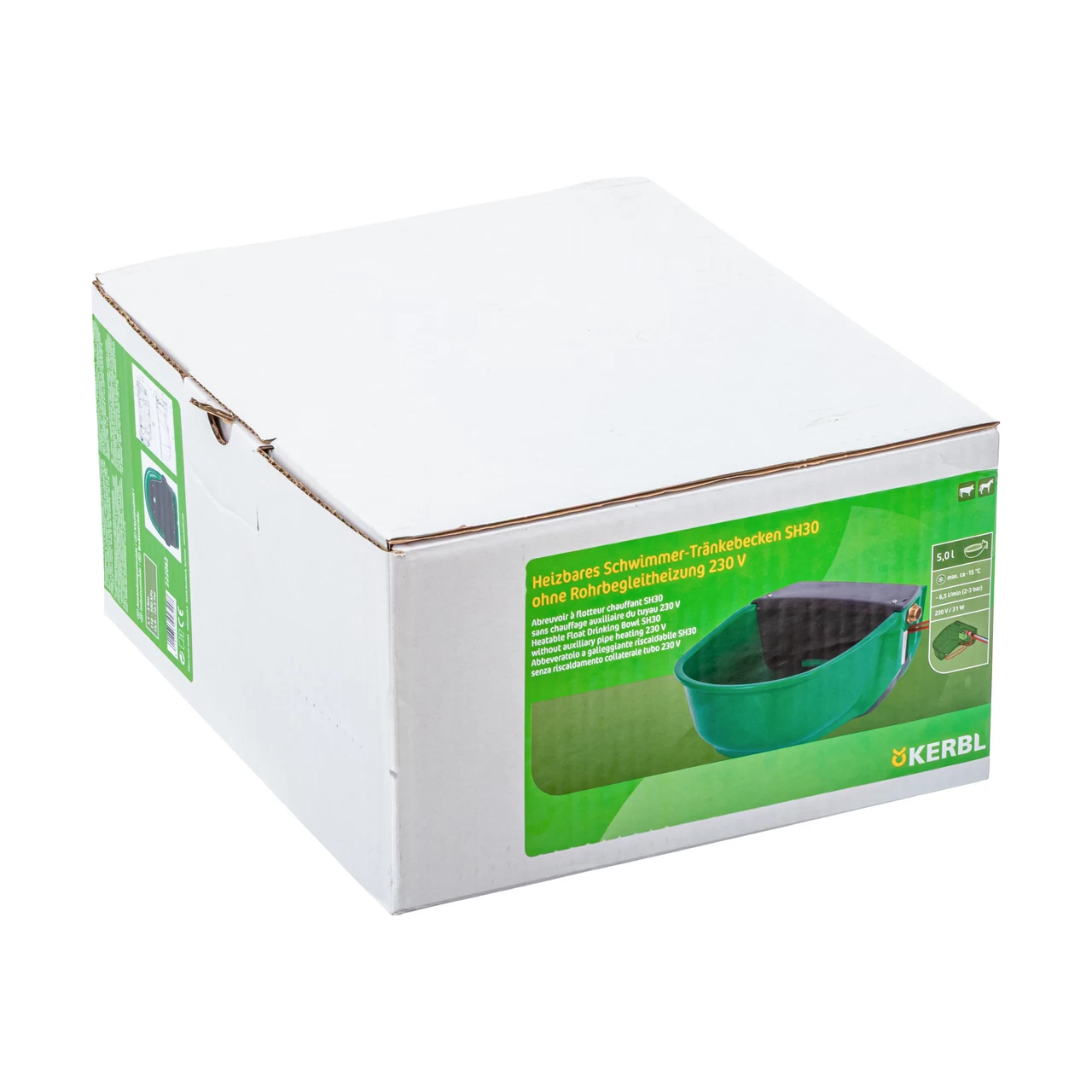 Поилка със защита срещу замръзване, с поплавък и нагревателен кабел, 5 литра