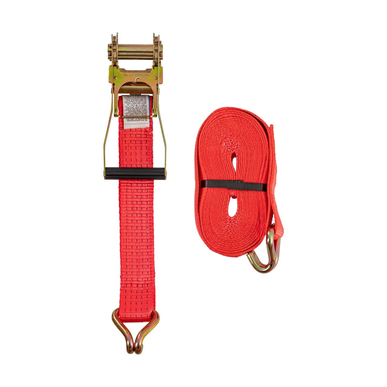 Колан за укрепване на товари с тресчотка, червен, 5000 кг, 50 мм × 8 м