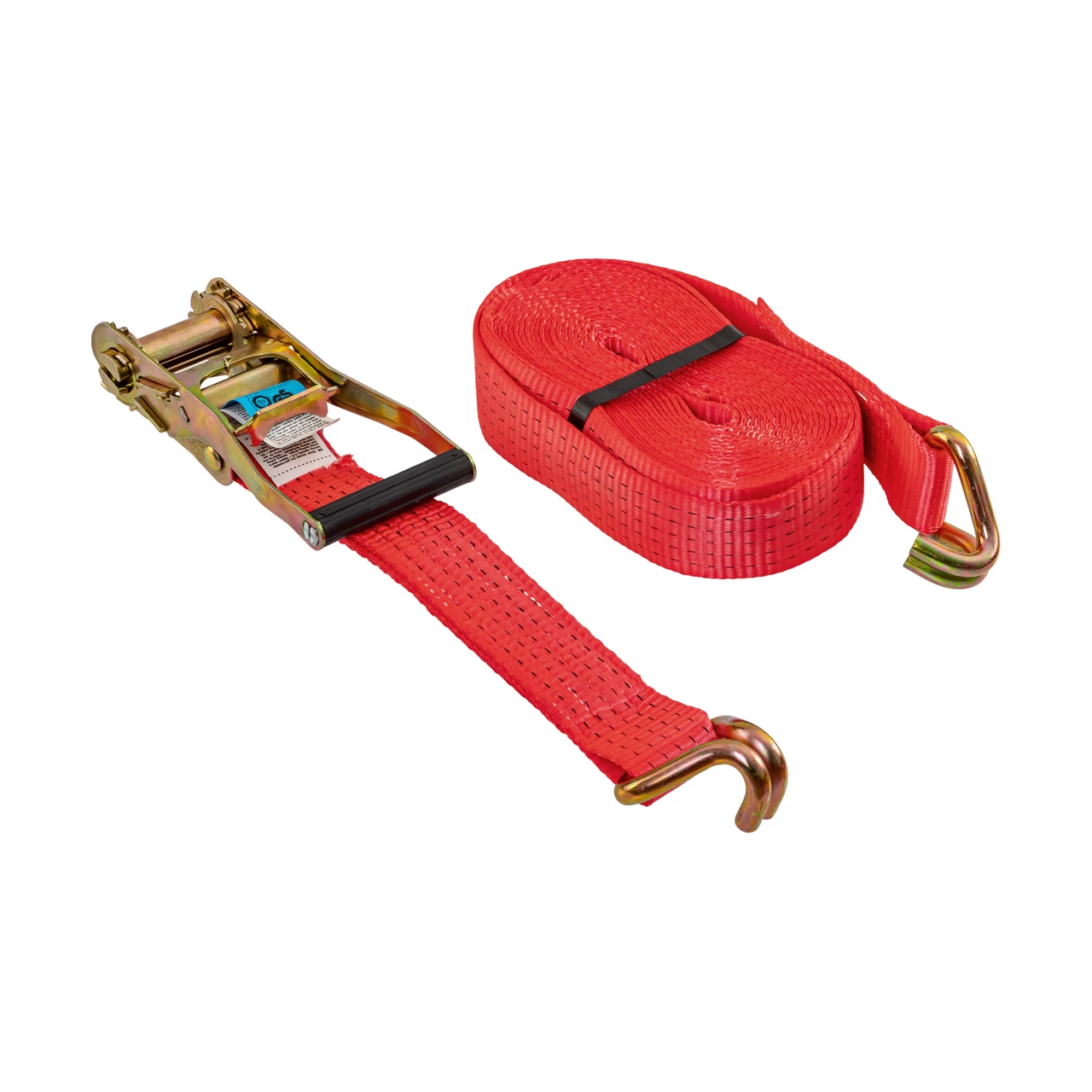 Колан за укрепване на товари с тресчотка, червен, 5000 кг, 50 мм × 10 м
