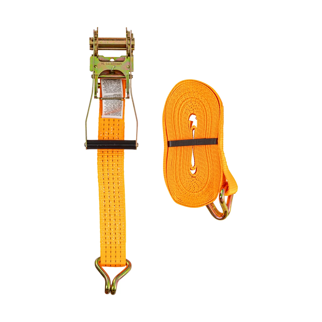 Колан за укрепване на товари с тресчотка, оранжев, 4000 кг, 50 мм × 10 м