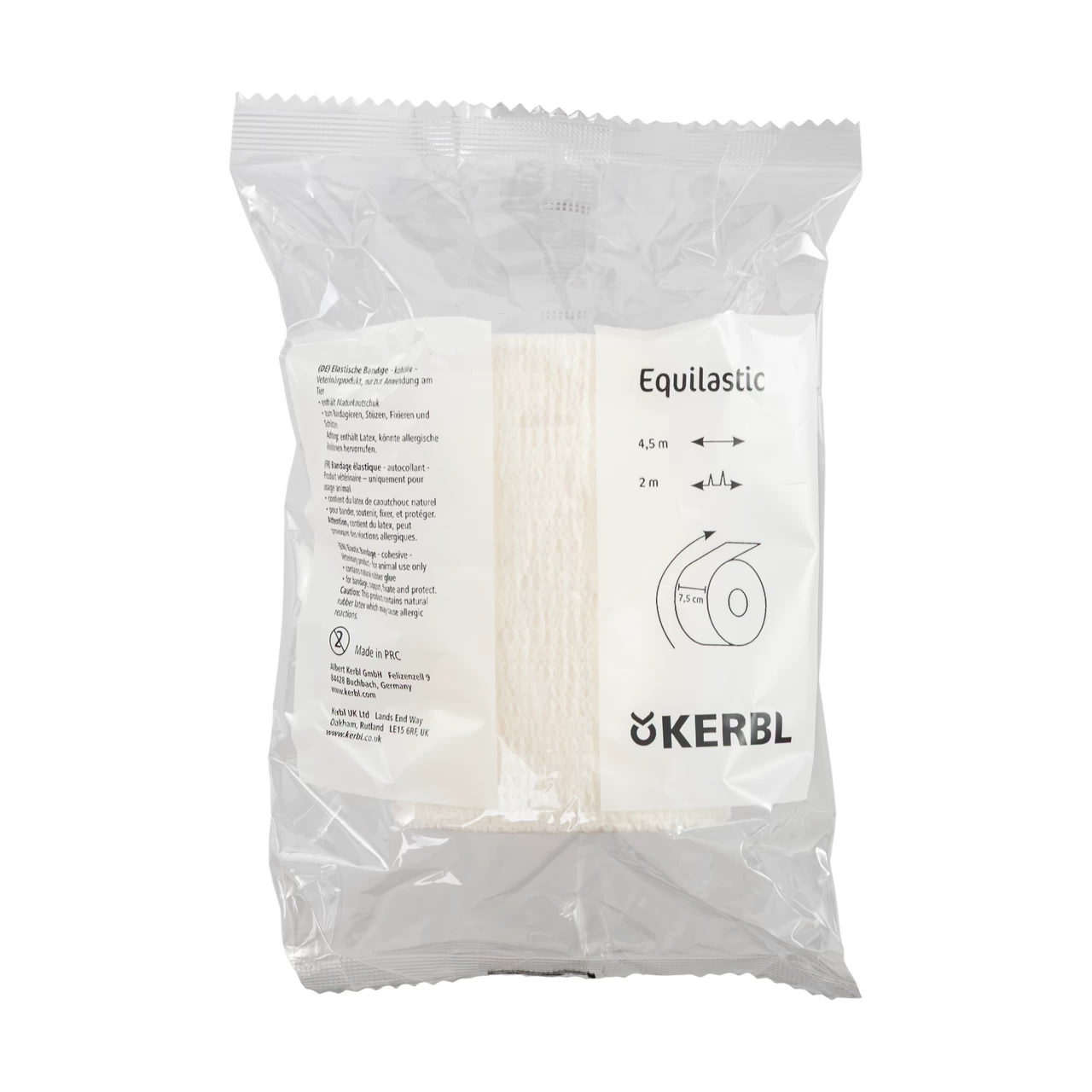 Бинт за копита, Equilastic, бял, 450 × 7,5 см