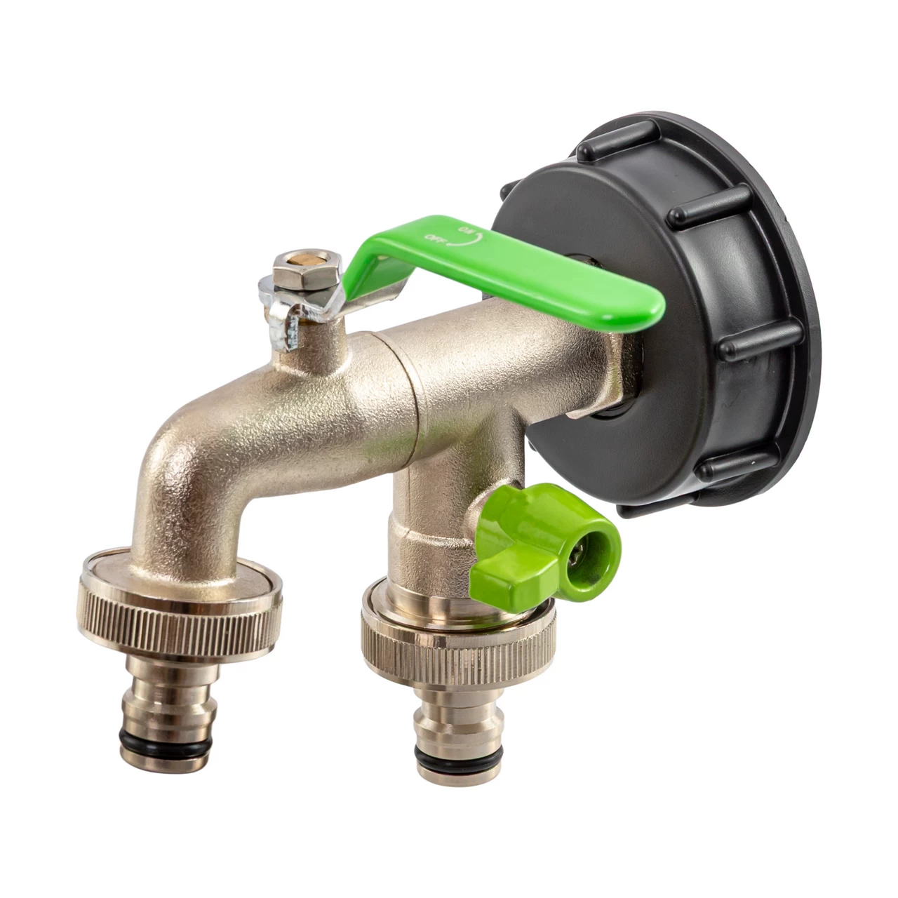 Кран за IBC контейнер, 3/4", с 2 изхода