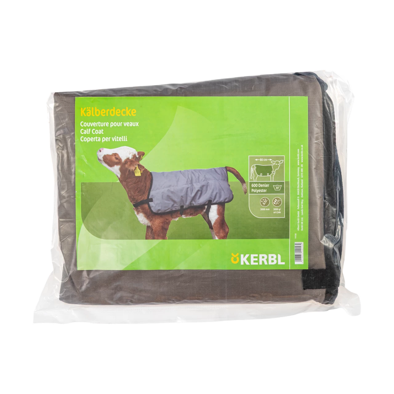 Одеяло за телета, водоустойчиво, сиво, 80 × 70 см