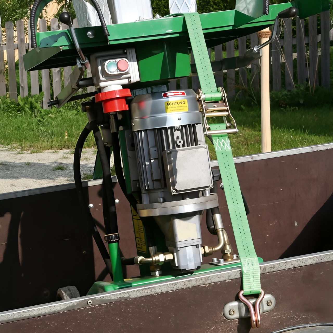 Колан за укрепване на товари с тресчотка, зелен, 2000 кг, 35 мм × 6 м