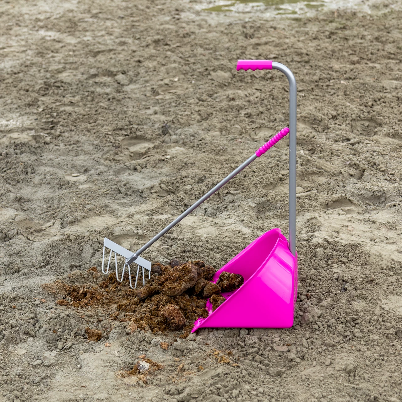 Лопата с гребло Mistboy, розова, 75 см