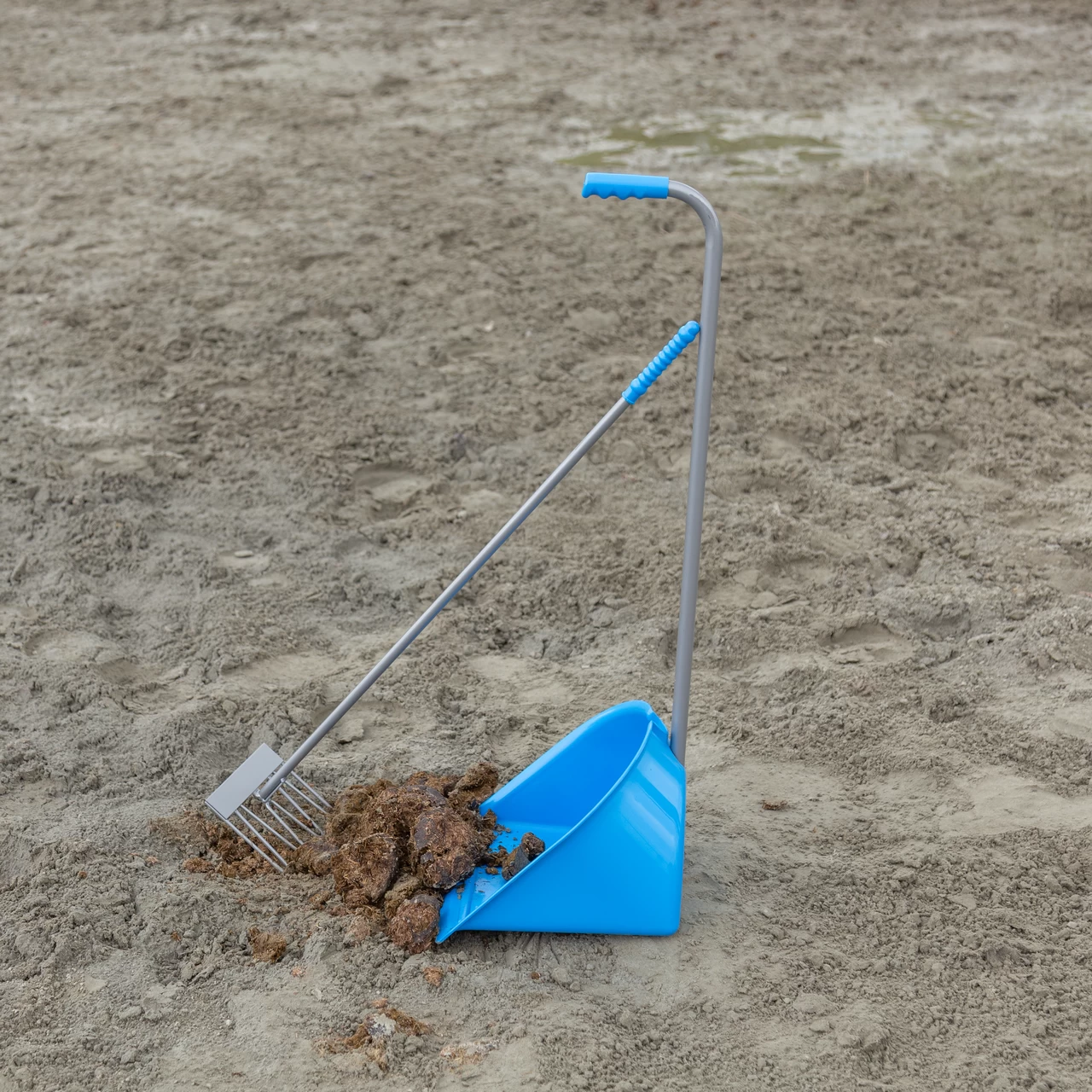 Лопата с гребло Mistboy, синя, 90 см