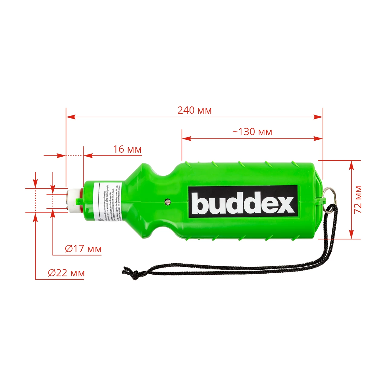 Акумулаторен обезроговител за телета, Buddex