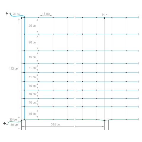 Мрежа за електропастир, OviNet Maxi, 50 м × 122 см