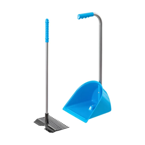 Лопата с гребло Mistboy Mini, синя, 60 см