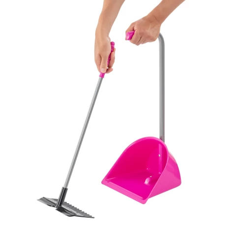 Лопата с гребло Mistboy Mini, розова, 60 см