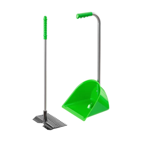 Лопата с гребло Mistboy Mini, зелена, 60 см