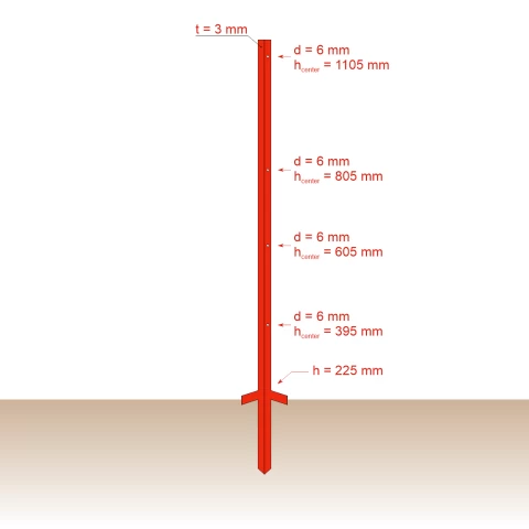 Колче от винкел 25 × 25 мм, 115 см, 10 бр.