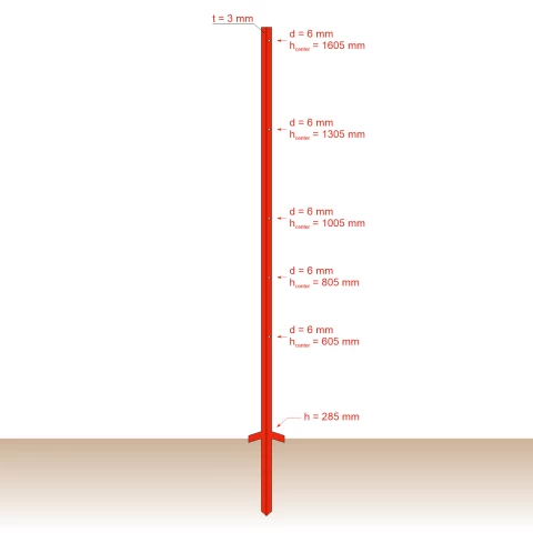 Колче от винкел 25 × 25 мм, 165 см, 10 бр.
