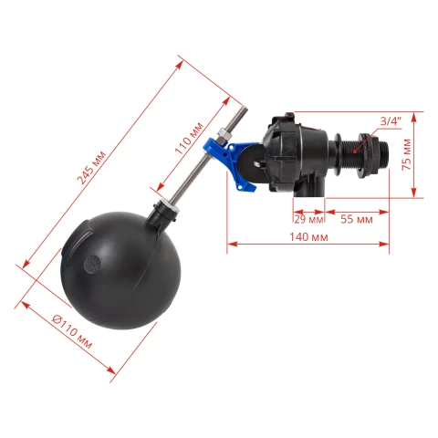 Автоматичен клапан с поплавък, XtraFlo Top Entry, 3/4"