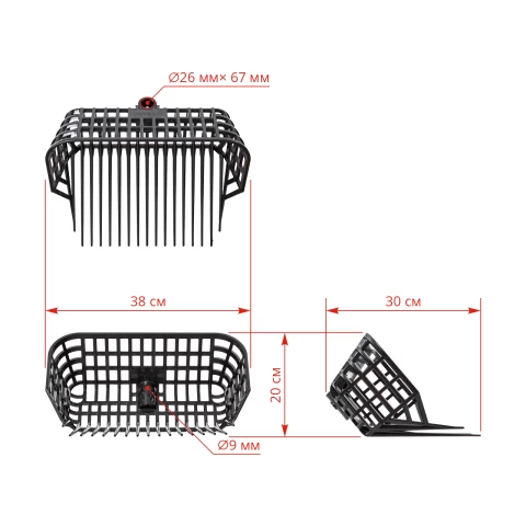 Вила за оборски тор, MaxiFork, черна, 38 × 30 см