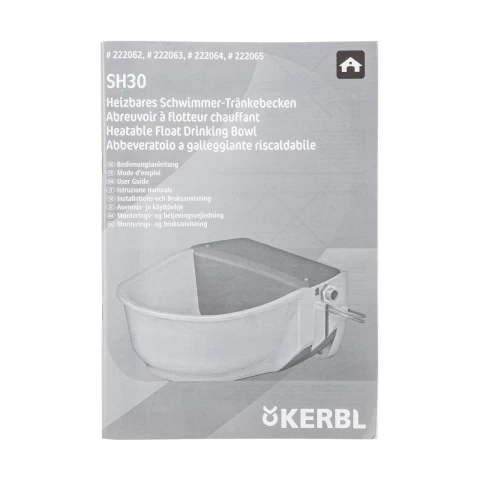 Поилка със защита срещу замръзване, с поплавък и нагревателен кабел, 5 литра