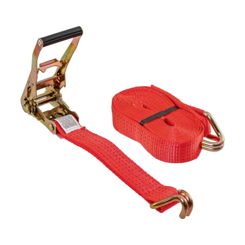 Колан за укрепване на товари с тресчотка, червен, 5000 кг, 50 мм × 8 м