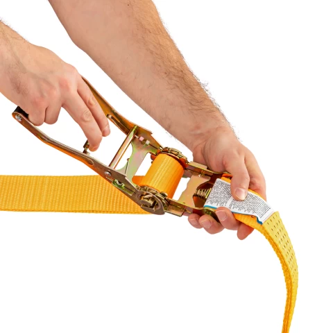Колан за укрепване на товари с тресчотка, оранжев, 4000 кг, 50 мм × 10 м