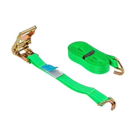 Колан за укрепване на товари с тресчотка, зелен, 2000 кг, 35 мм × 6 м