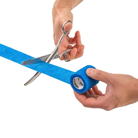 Извита ножица за рязане на превръзки, от неръждаема стомана, 200 мм