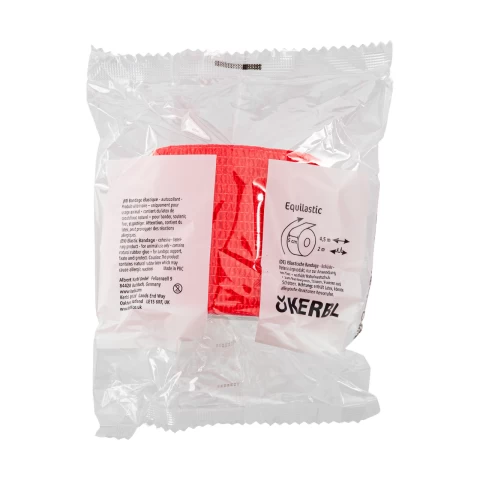 Бинт за копита, Equilastic, червен, 450 × 5 см