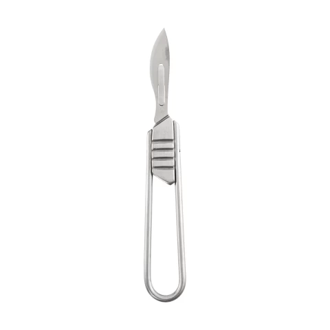 Сгъваема дръжка за ветеринарен скалпел, № 4, от неръждаема стомана