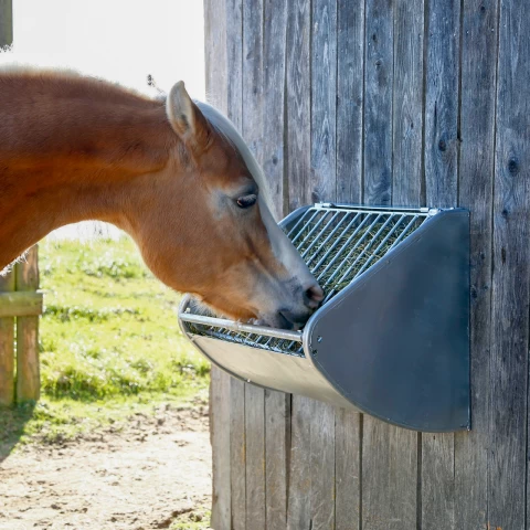 Метална ясла за сено, за монтаж на стена, 60 × 53 см