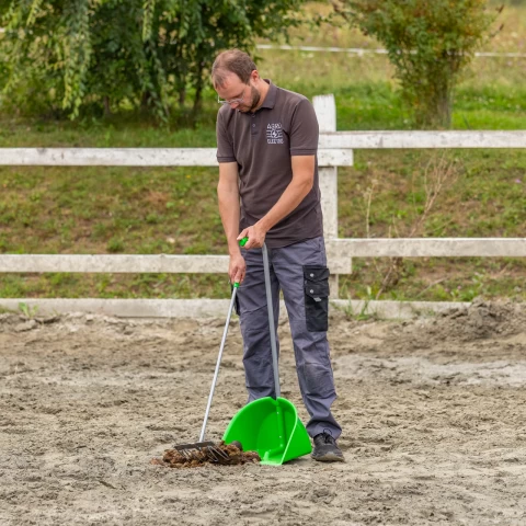 Лопата с гребло Mistboy, зелена, 90 см