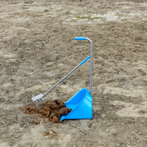 Лопата с гребло Mistboy, синя, 75 см