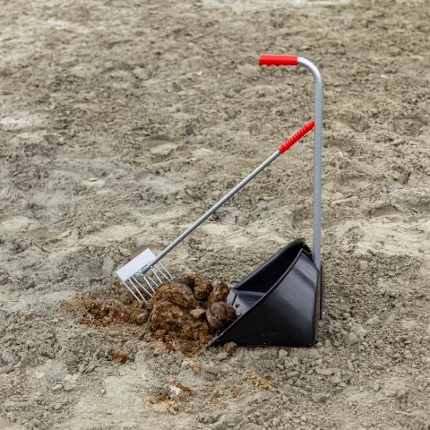Лопата с гребло Mistboy, черна, 75 см