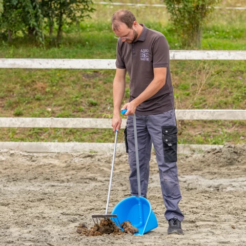 Лопата с гребло Mistboy, синя, 90 см