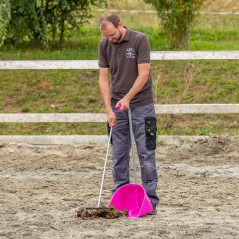 Лопата с гребло Mistboy, розова, 90 см