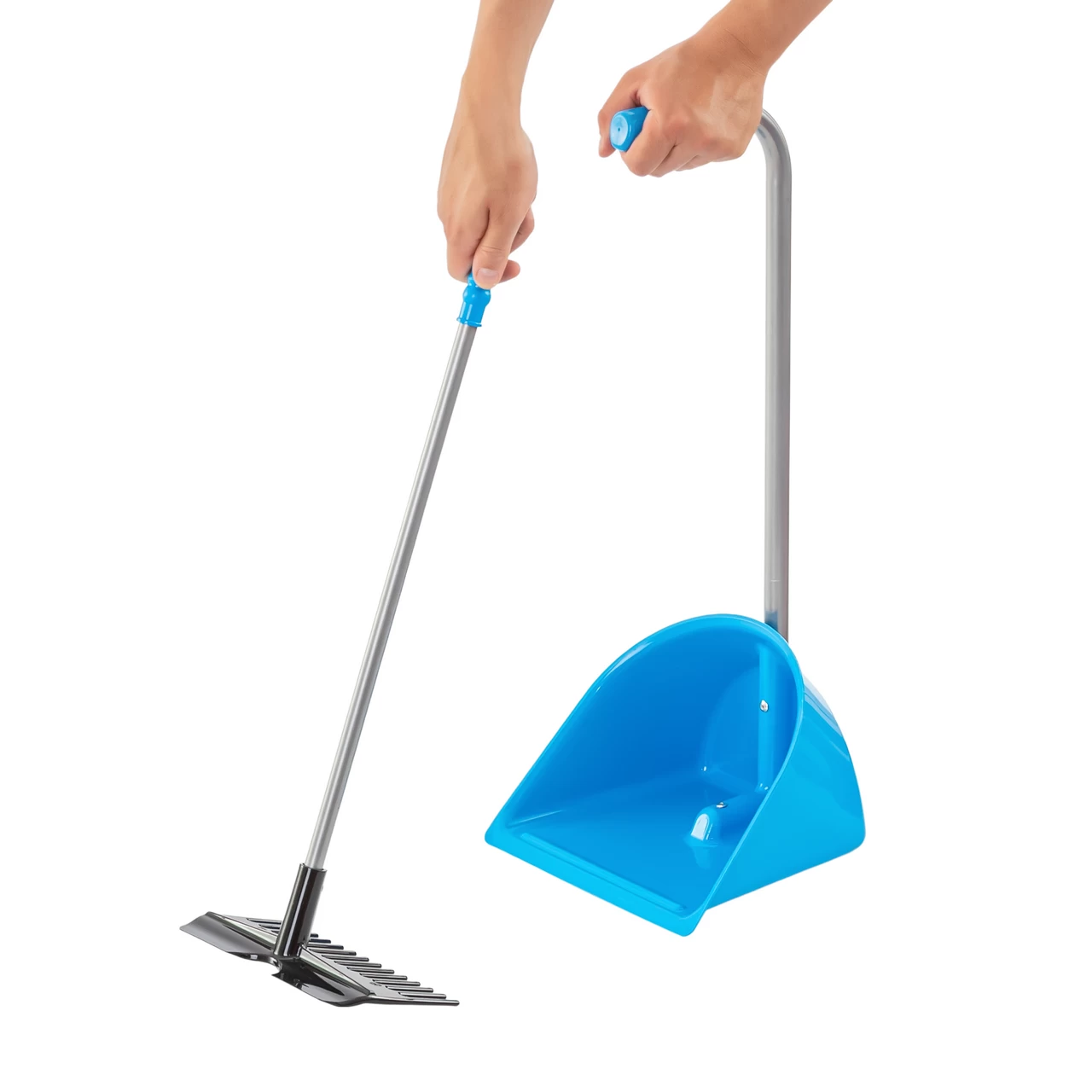 Лопата с гребло Mistboy Mini, синя, 60 см