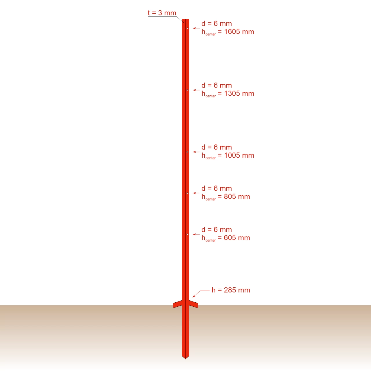 Колче от винкел 25 × 25 мм, 165 см, 10 бр.