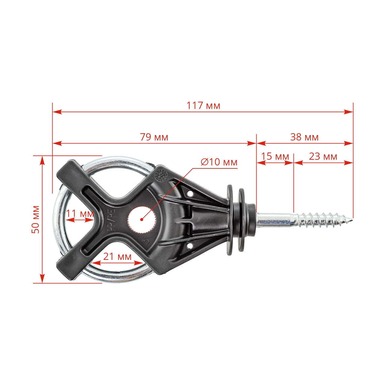 Изолатор за врата X³, с винт за дърво