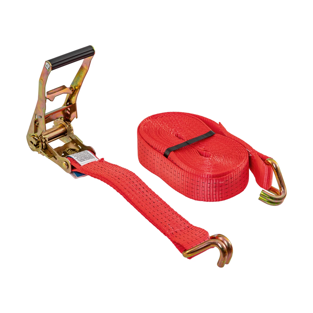 Колан за укрепване на товари с тресчотка, червен, 5000 кг, 50 мм × 10 м