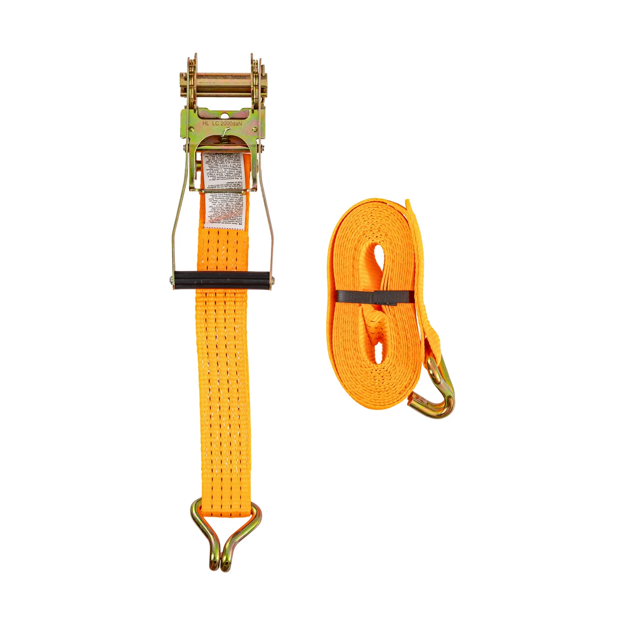 Колан за укрепване на товари с тресчотка, оранжев, 4000 кг, 50 мм × 6 м