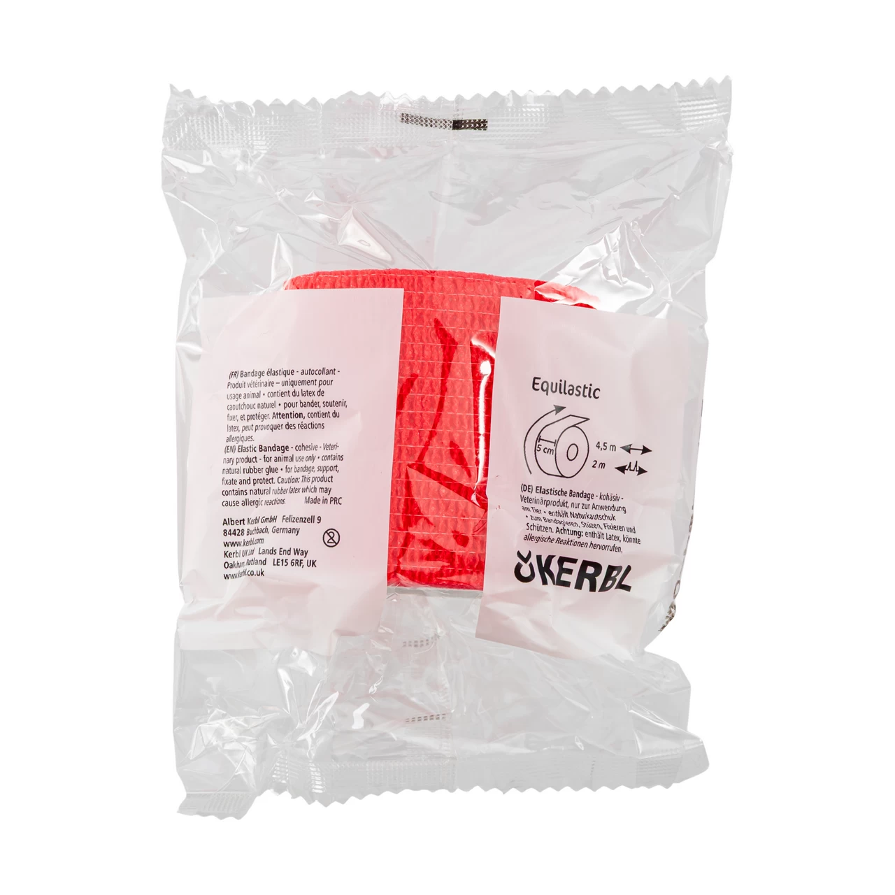 Бинт за копита, Equilastic, червен, 450 × 5 см