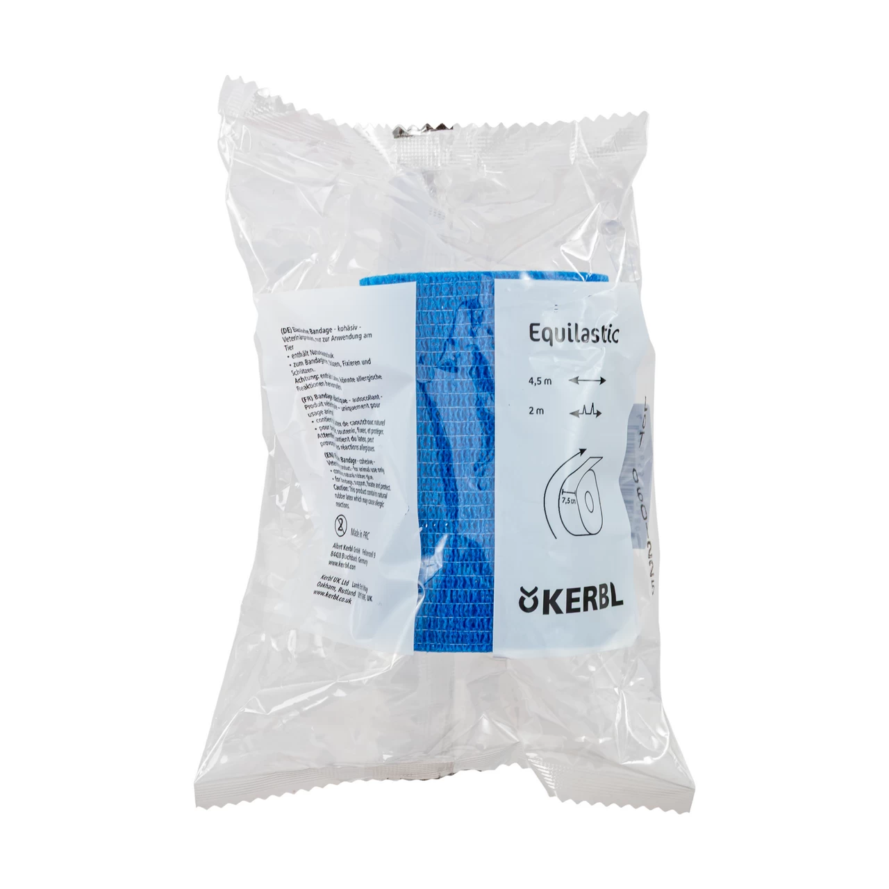 Бинт за копита, Equilastic, син, 450 × 7,5 см