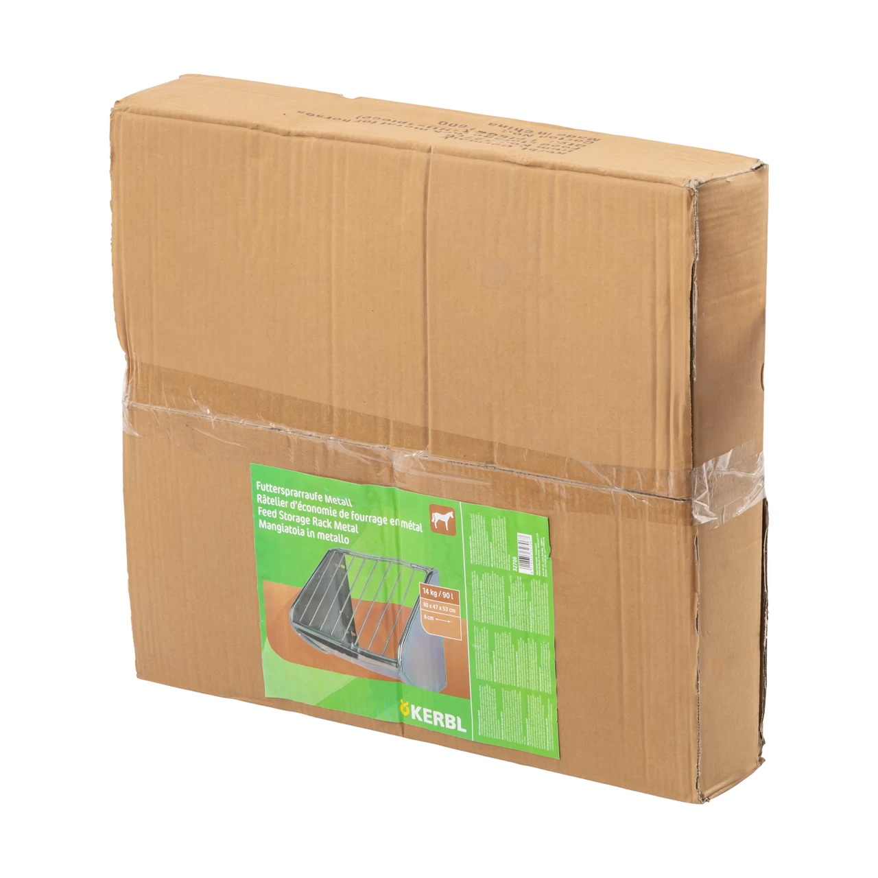 Метална ясла за сено, за монтаж на стена, 60 × 53 см