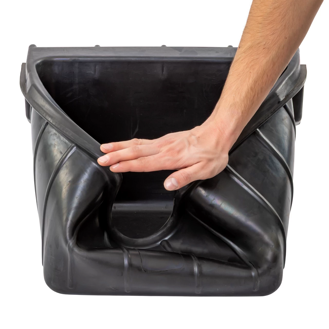 Правоъгълна гумена хранилка, черна, 20 литра