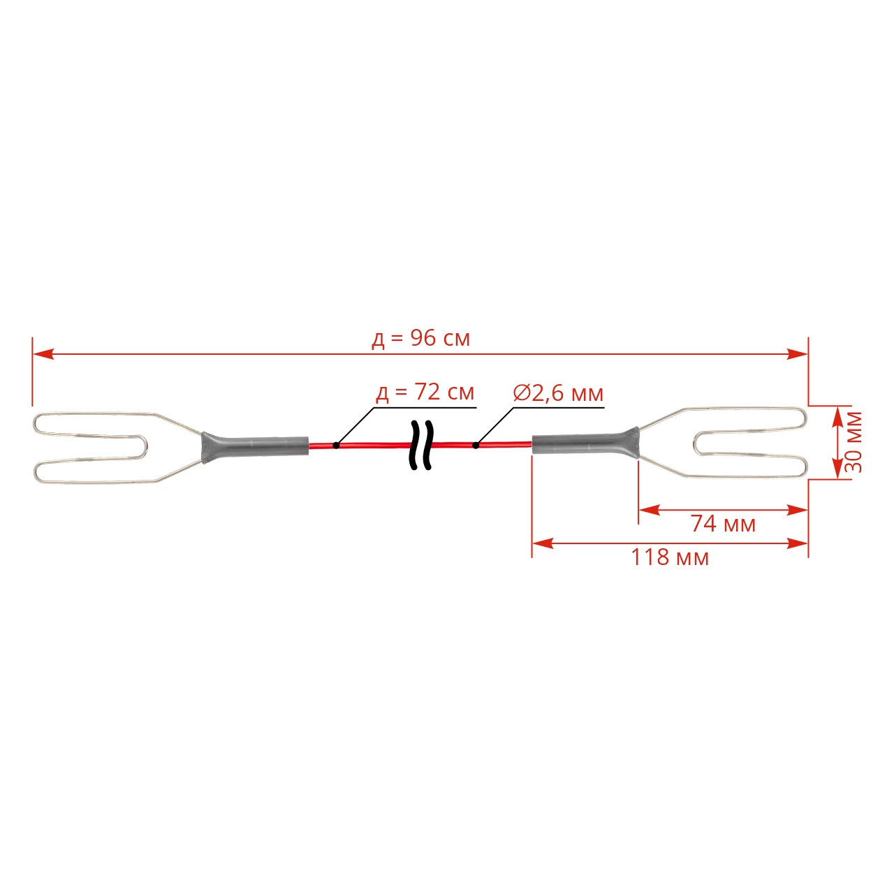 Кабел за свързване на ленти, шнурове или въжета за електрическа ограда