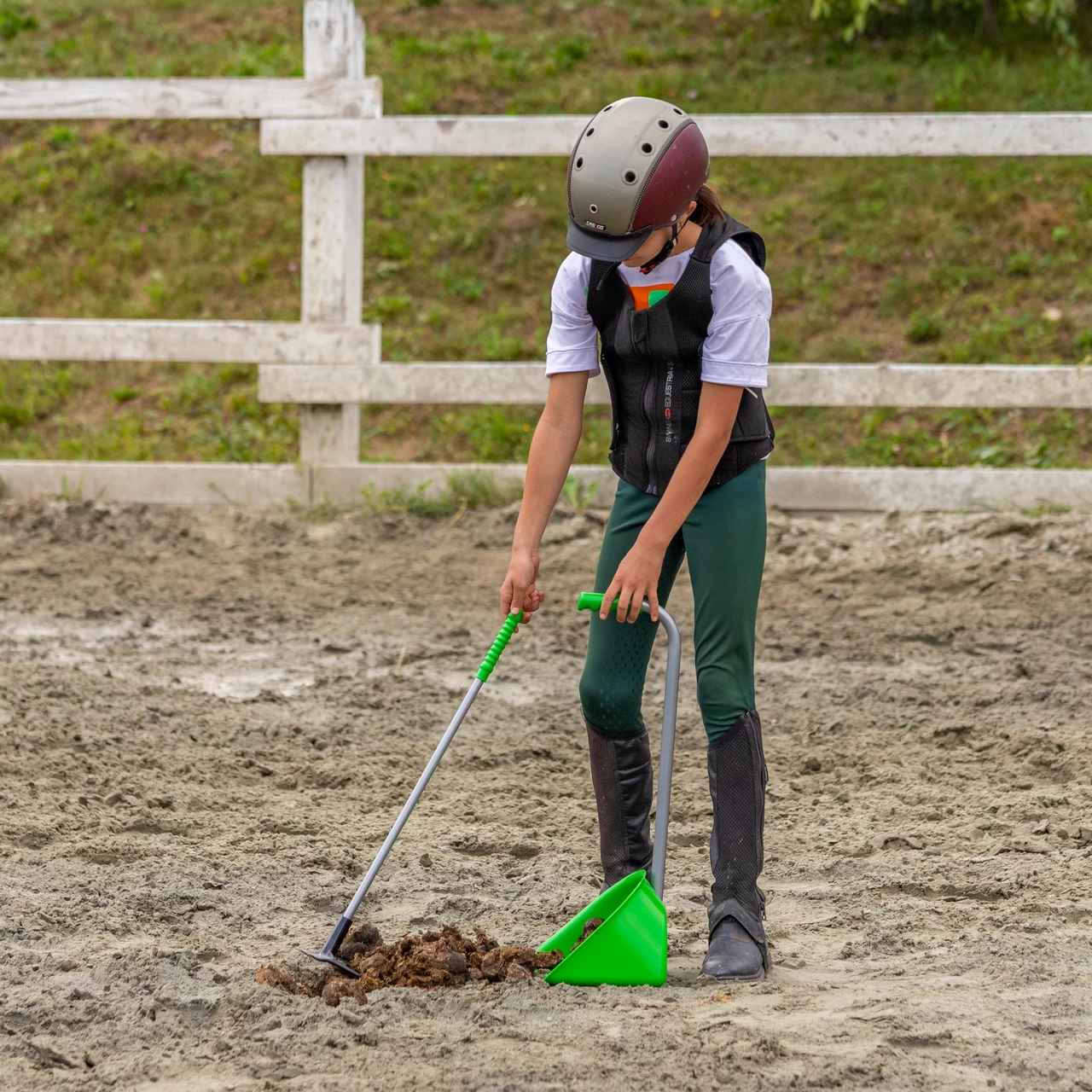 Лопата с гребло Mistboy Mini, зелена, 60 см