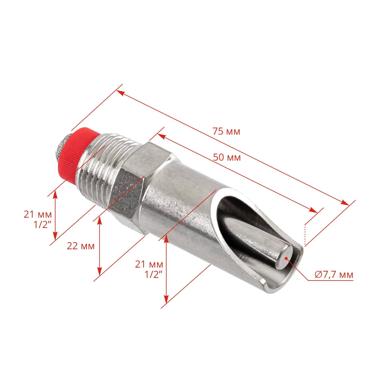 Нипел поилка с резба 1/2", за свине, с нипел 1/2"